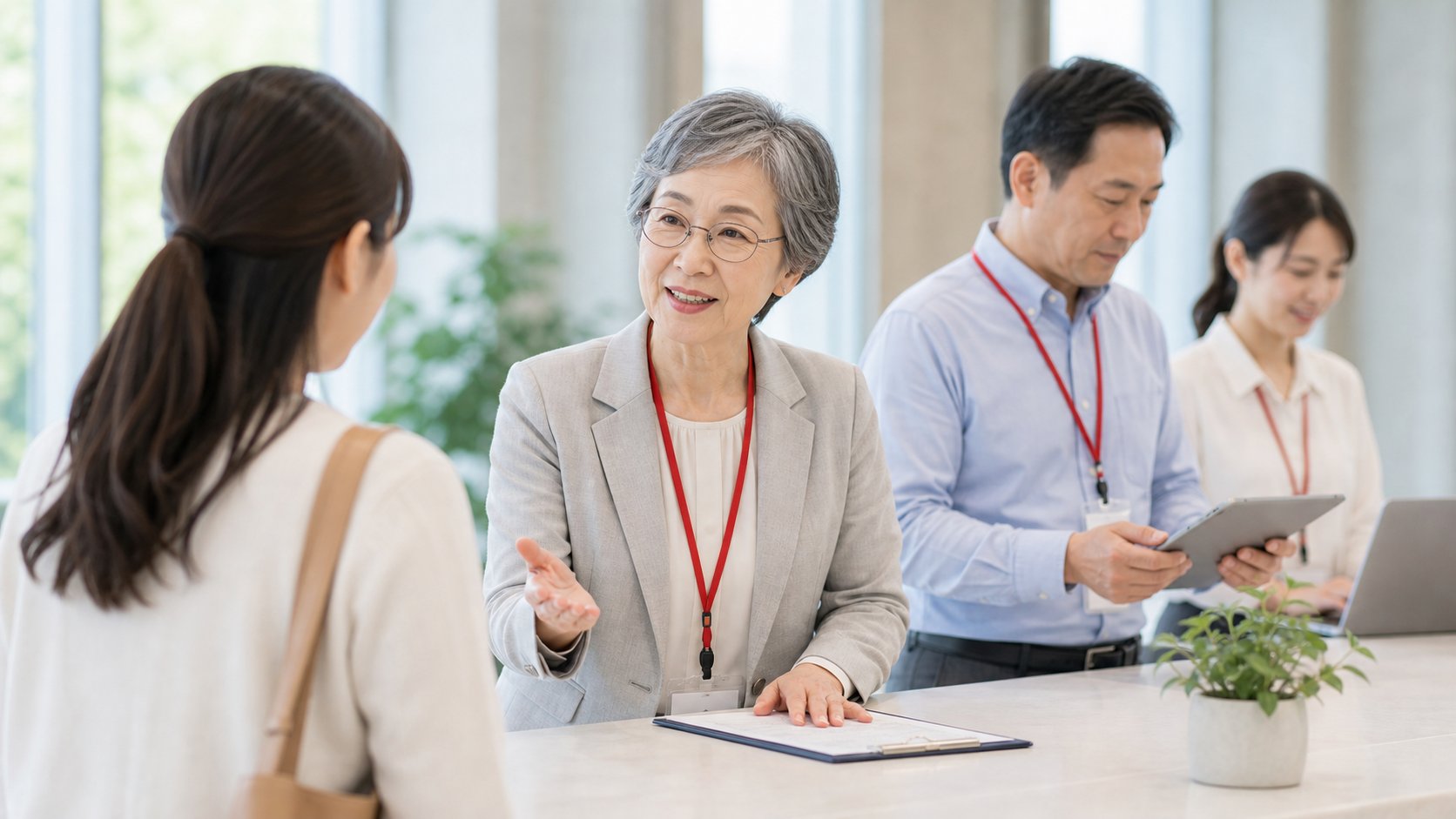 選挙業務の受付と案内のイメージ